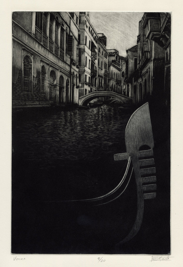 絵画 ゴルグ トナイト Tonight ChadNelson-Venice-mezzotint-