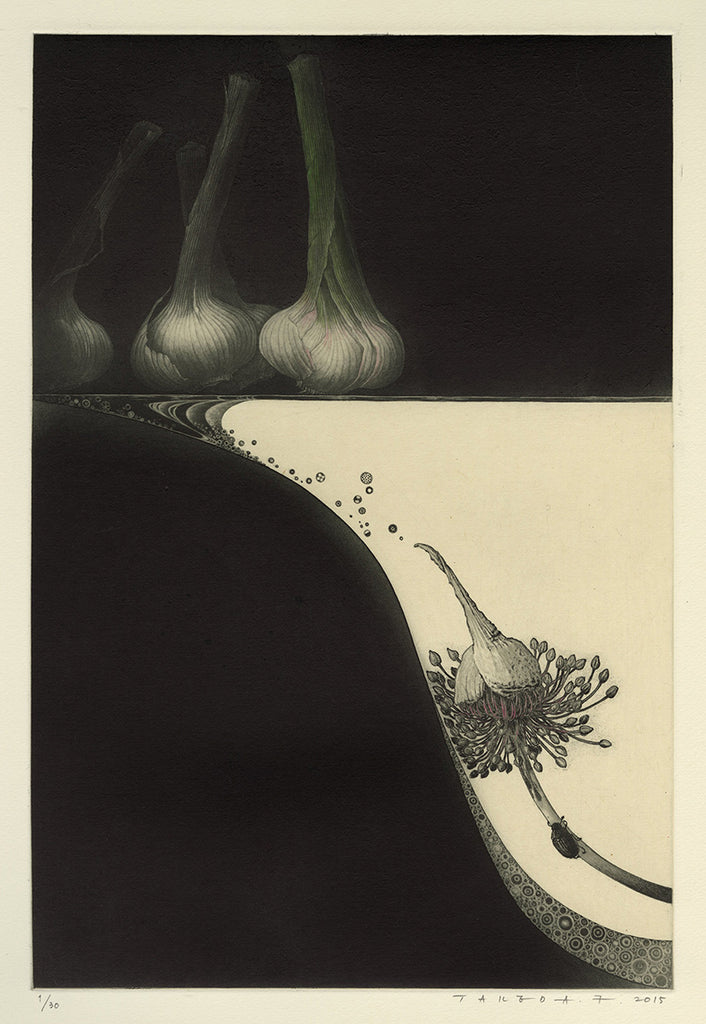 Fumiko Takeda - Garlic - にんにく - Etching and aquatint - 2015