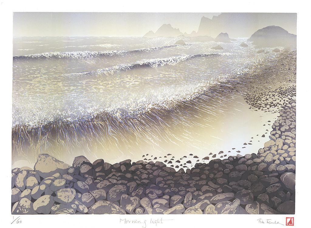 癒しの水彩画1139 morning light PineFeroda-