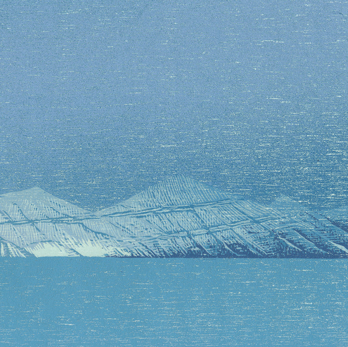 Siemen Dijkstra - Dreams of a Landscapist - Spitsbergen - Mittaglefflerbreen - color woodcut