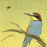 Erik VAN OMMEN - Bee-eater with Bee - Bijeneter met Bij - Color woodcut reduction - detail