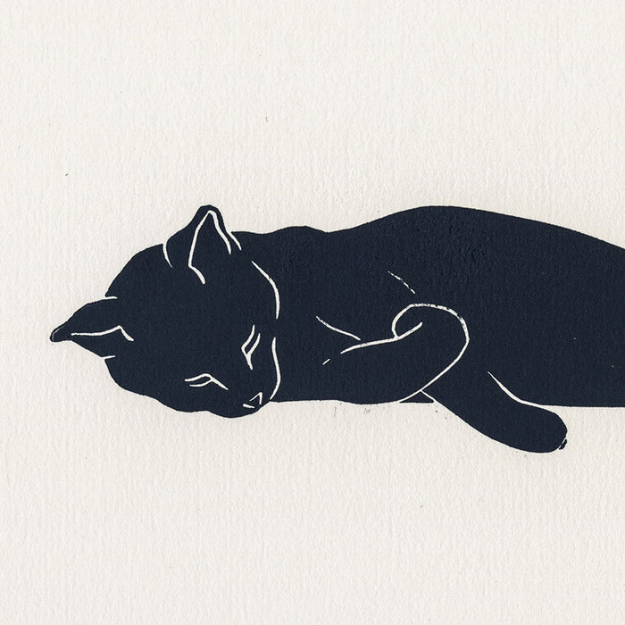 color linocut - by BAUTISTA, Helene - titled: My Cat (2)