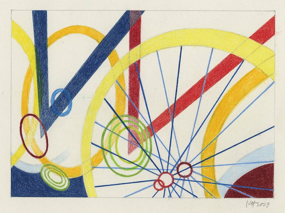 Colored pencil - by HENDRICKSON, Kate - titled: Life is Better on a Bike