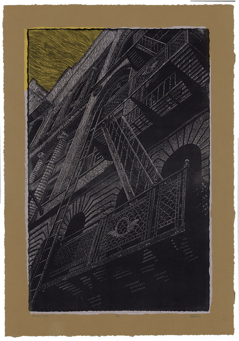 Chad Nelson - Near Grand Central - woodcut and screen print - full sheet