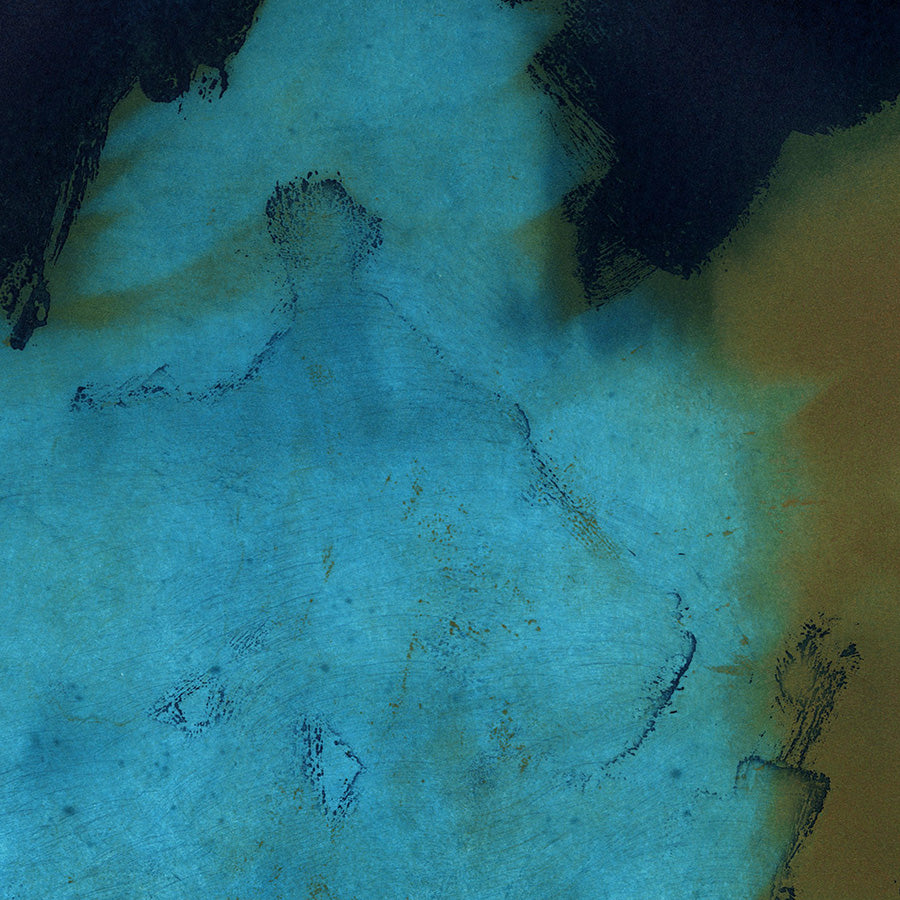 Christian Bozon - Espacio Abierto - color aquatint - aqua teal - abstract pool