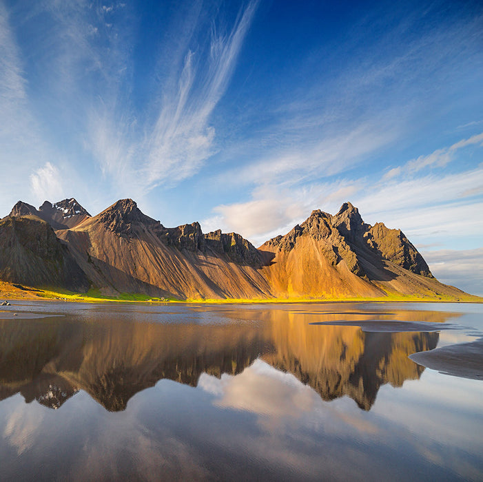 Color photograph - by ANDERSON, Daniel - titled: Reflections, Vesturhorn Evening