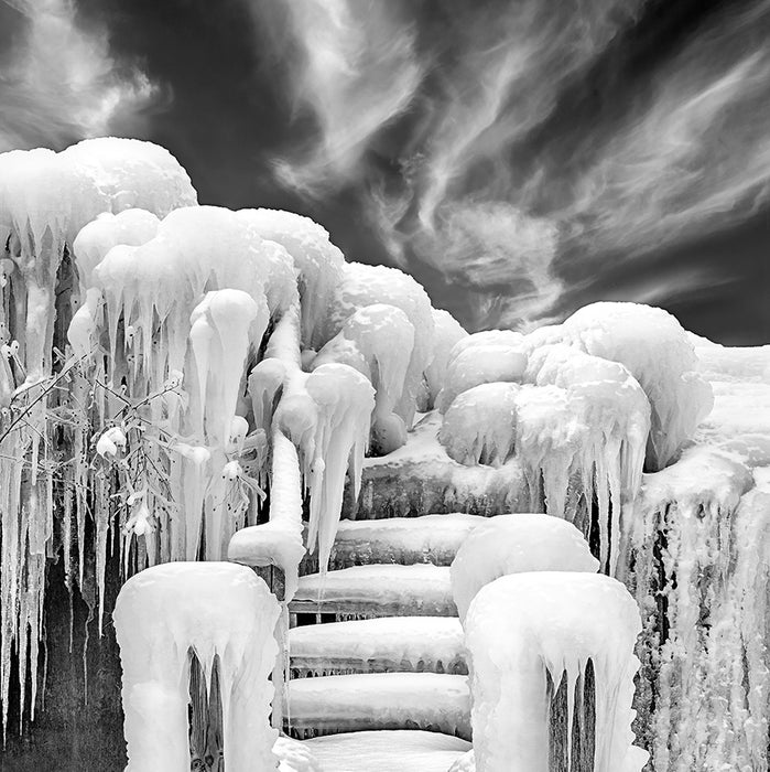 Black and white photograph - by ANDERSON, Daniel - titled: Slippery Steps