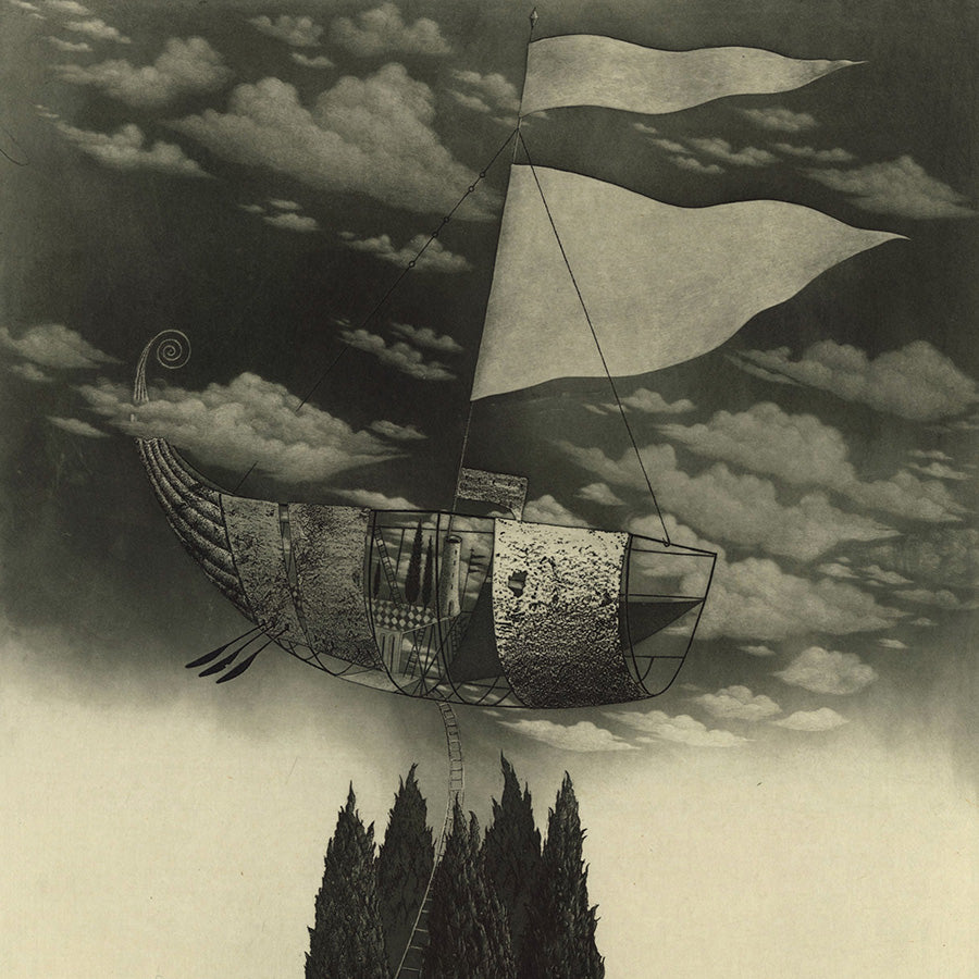 Fumiko Takeda - Winds Port of Call - 風の寄港地 - Etching and aquatint - detail