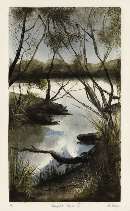Monotype - by KEMP, Marketa - titled: Newport Lakes II