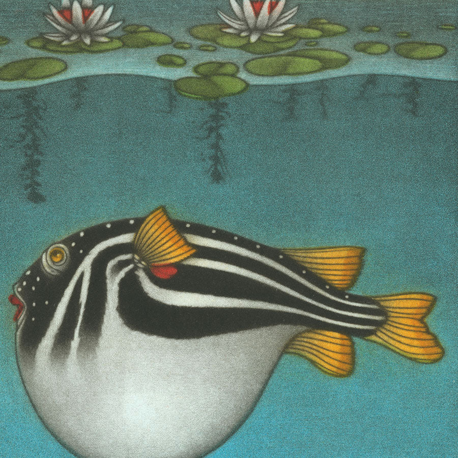 Michel Estebe - Poisson Lune - color mezzotint - fish - detail