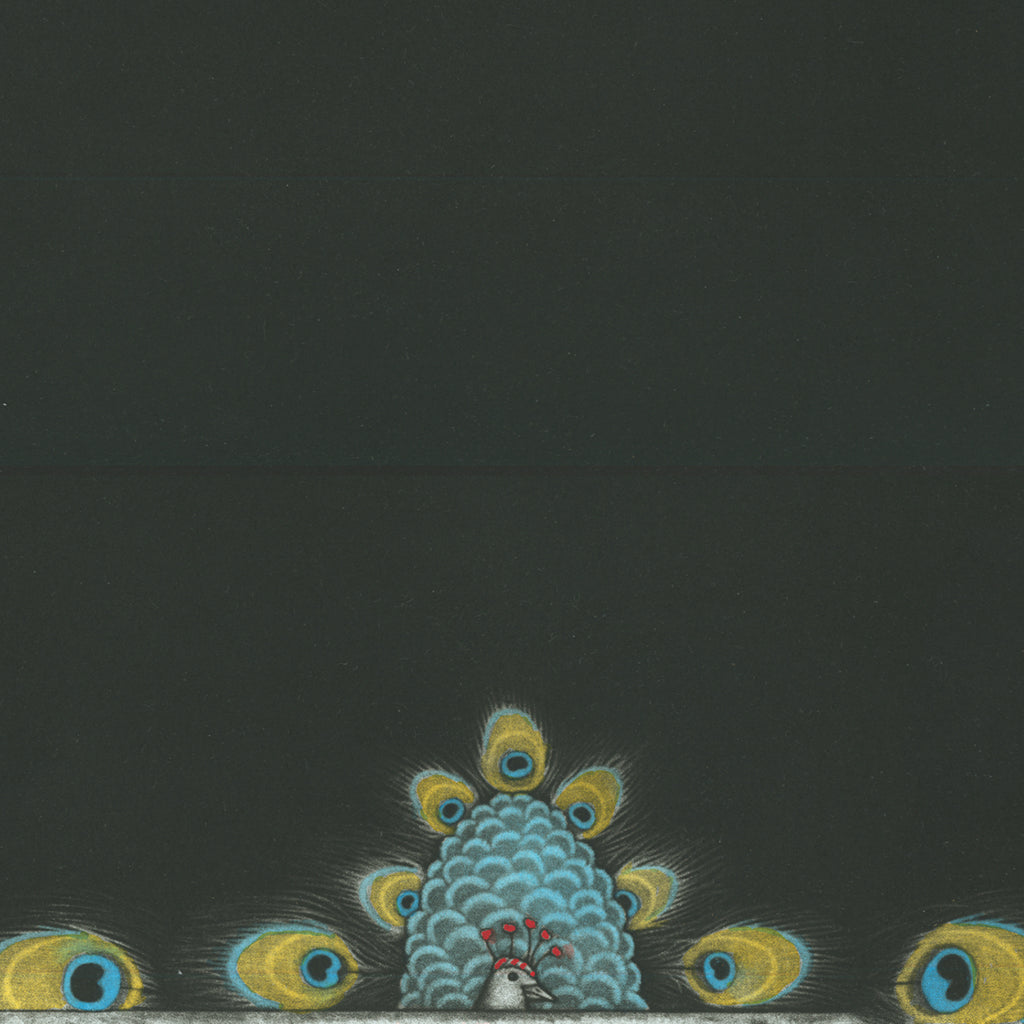 Michel Estebe - Plumes de Paon - 1st - Peacock feathers - color mezzotint