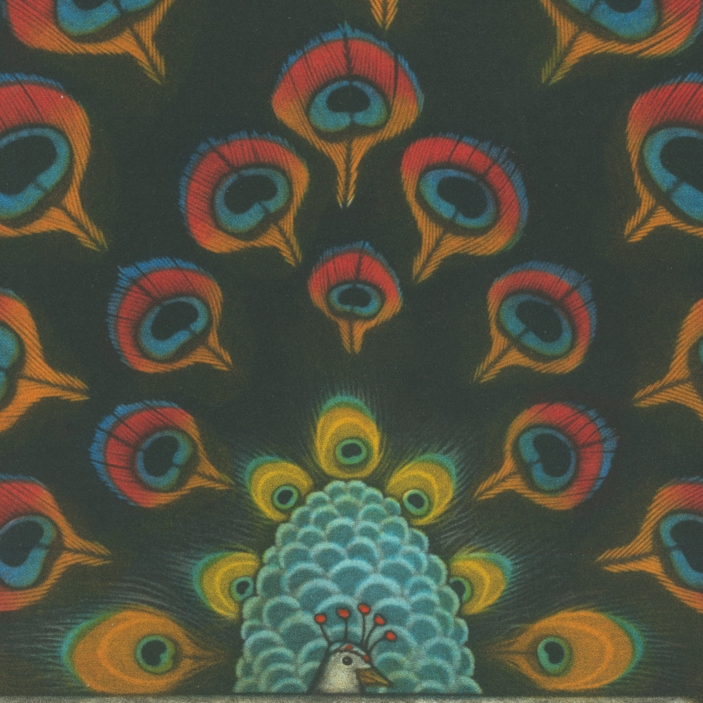 Michel Estebe - Plumes de Paon - 2nd - Peacock feathers - color mezzotint