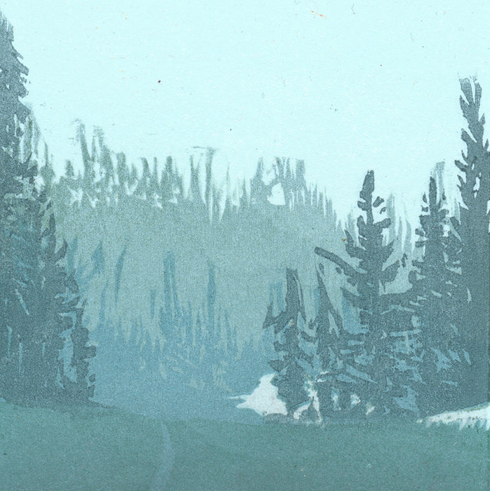 Nikki Barber - Marmot Pass - Washington State - color woodcut