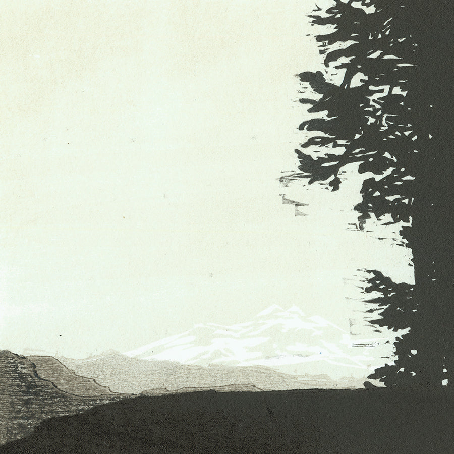 Nikki Barber - Rainier Mountain - Washington State - color woodcut