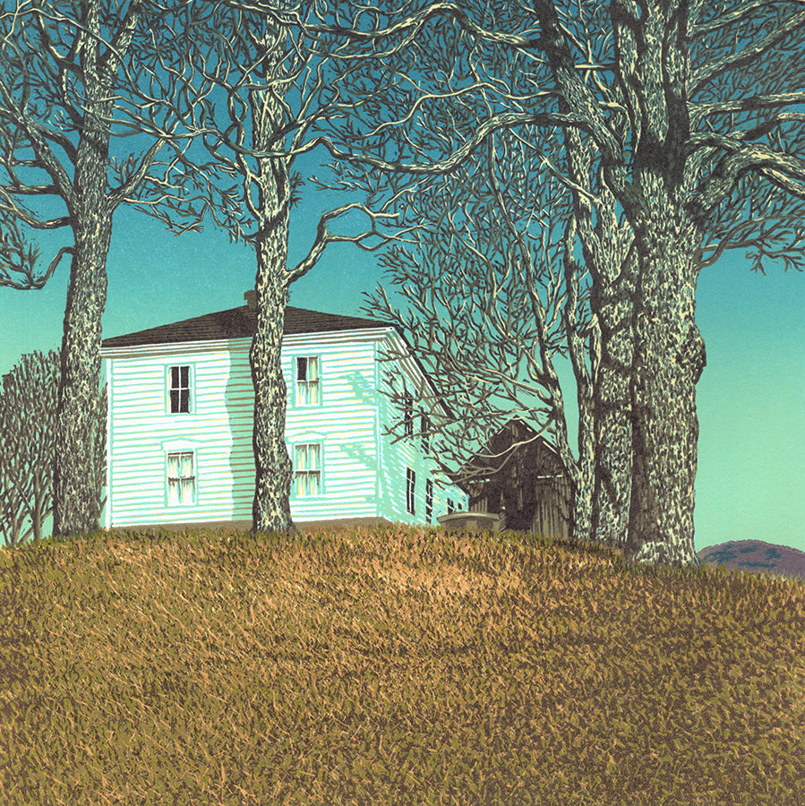 William H Hays - Halifax House - color linoleum cut - linocut