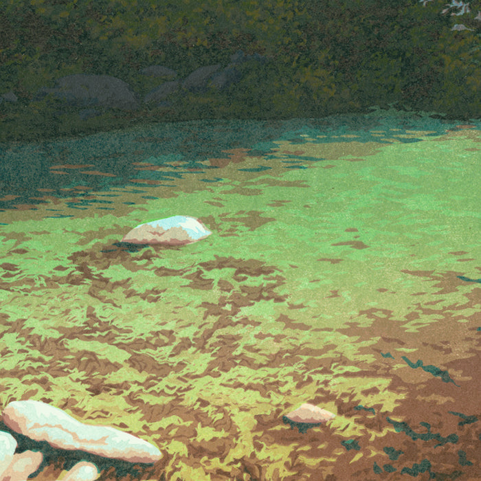 William Hays - Shimmering Pool - color linocut